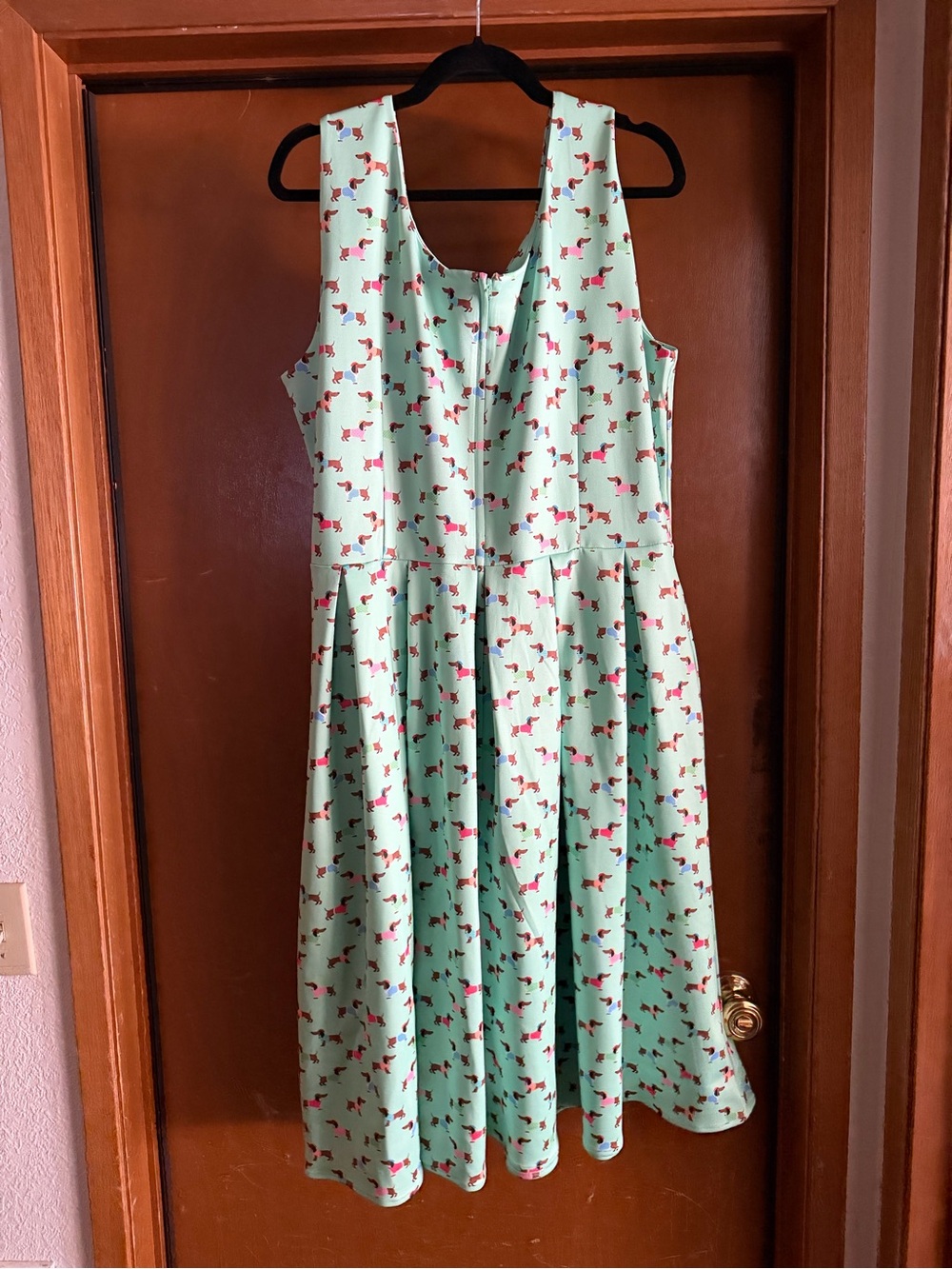 Modcloth Retro Mint Dachshund Print Fit & Flare Dress xl - Picture 6 of 7